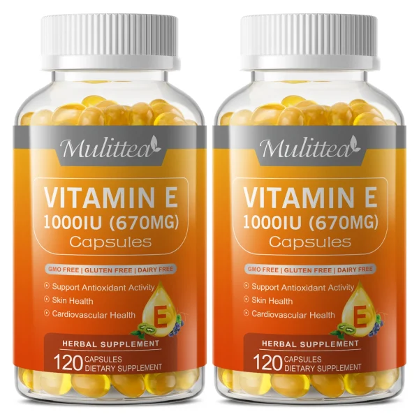 1000IU Vitamin E Capsules Helps ,Antioxidant Activity Skin Health Cardiovascular Health