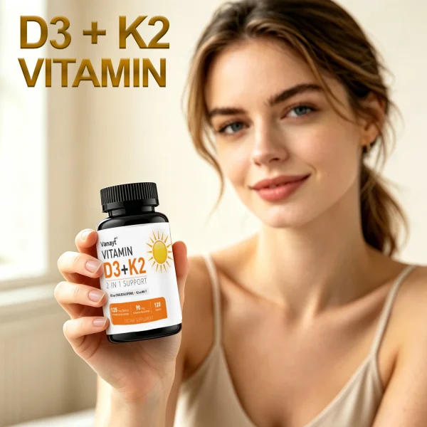Vitamin D3 5000IU K2 90 Mcg Joint Support Supplement,120 Capsules