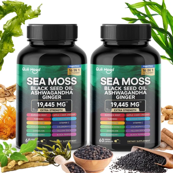 Black Seed Oil, Ashwagandha, Turmeric, Bladderwrack, Burdock Vitamin C & D3