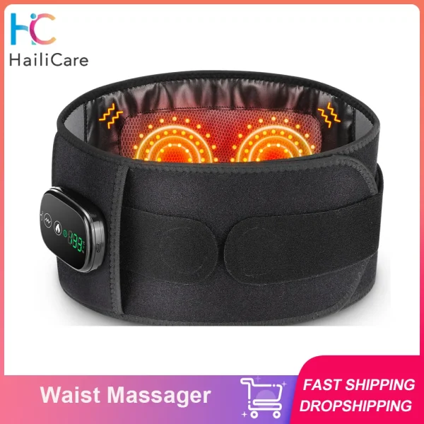 5-speed Heated Waist Belt Lower Back Lumbar Support 3 Vibration Massage Brace