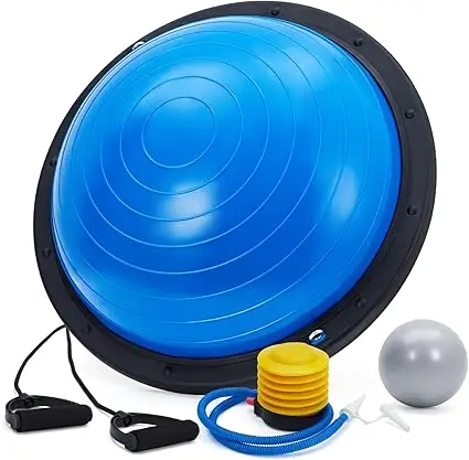 Half Exercise Ball,60Cm,2 Bands,Pump&