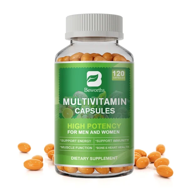 Multivitamin Capsules-for Energy Brain Heart Skin Eye Health Immune Support